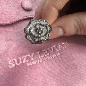 Levian Sparkling Silver Rose Ring
